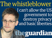 The whistleblower (foto di Edward Snowden con le parole “I can’t allow the US government to destroy privacy and basic liberties”)