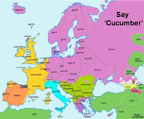 Cucumber map of Europe