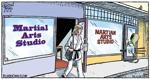 vignetta con contrapposizione Martial Arts Studio e Martian Arts Studio