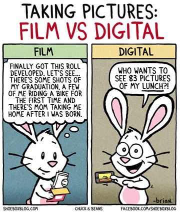 vignetta Chuck & Beans intitolata Taking pictures: film vs digital