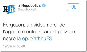 tweet di la Repubblica – 19 agosto 2014