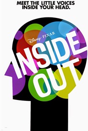 locandina del film INSIDE OUT con lo slogan MEET THE LITTLE VOICES INSIDE YOUR HEAD