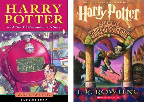 Esempi di copertina originale e americana di Harry Potter