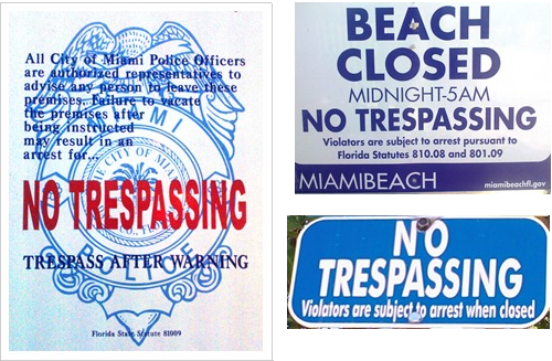 cartelli no trespassing