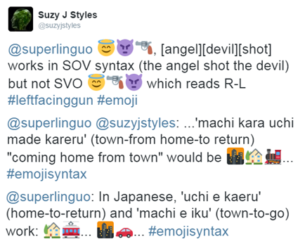 SVO syntax with emoji