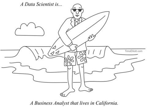 A Data Scientist is… A Business Analyst that lives in California.