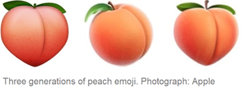 Apple peach emojis