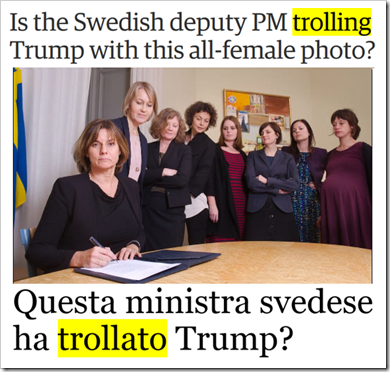 Is the Swedish deputy PM trolling Trump with this all-female photo?