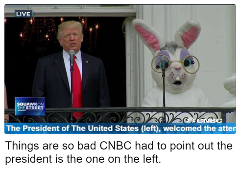 Things are so bad CNBC had to point out the president is the one on the left. 