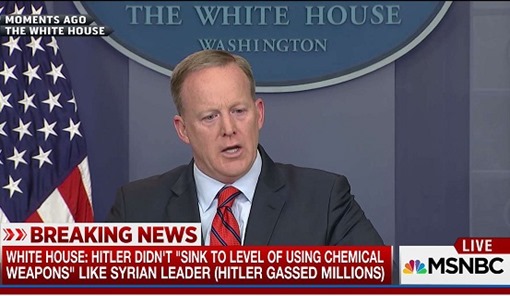 WHITE HOUSE: HITLER DIDN’T “SINK TO LEVEL OF USING CHEMICAL WEAPONS” LIKE SYRIAN LEADER (HITLER GASSED MILLIONS)