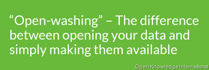 “Open-washing” – The difference between opening your data and simply making them available 