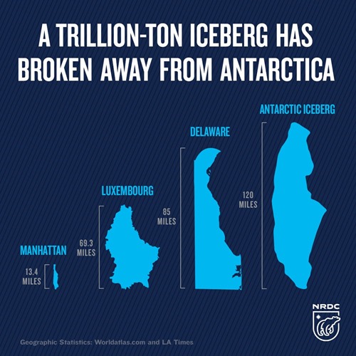 A TRILLION-TON ICEBERG HAS BROKEN AWAY FROM ANTARCTICA 