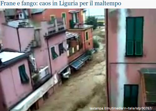 Frane e fango, caos in Liguria per il maltempo