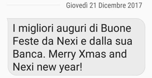 I migliori auguri di Buone Feste da Nexi e dalla sua Banca. Merry Xmas and Nexi new year!