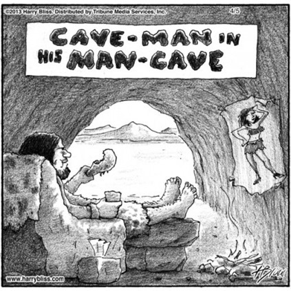 cave-man in his man-cave