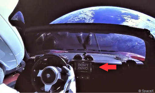 immagine della Tesla nello spazio