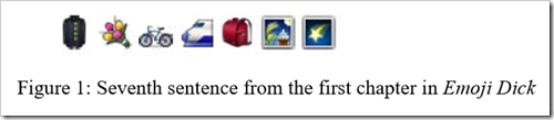 esempio da Emoji Dick, traduzione in emoji di Moby Dick