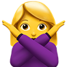emoji di donna con le braccia a X