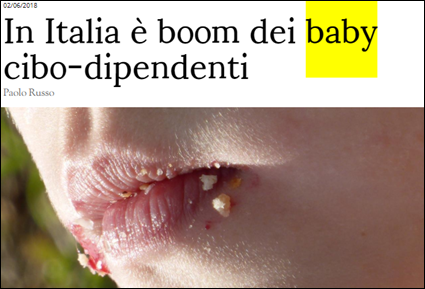 In Italia è boom dei baby cibo-dipendenti