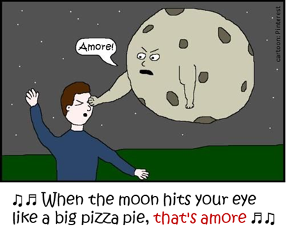 “When the moon hit your eye like a big pizza pie, that’s amore” (Dean Martin)