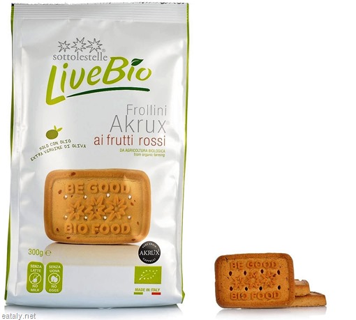 confezioni di frollini Sottolestelle della linea LiveBio. Sui biscotti è impressa la scritta BE GOOD BIO FOOD
