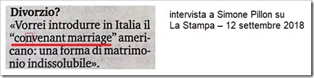 Divorzio? “Vorrei introdurre in Italia il ‘convenant marriage’ americano: una forma di matrimonio indissolubile”