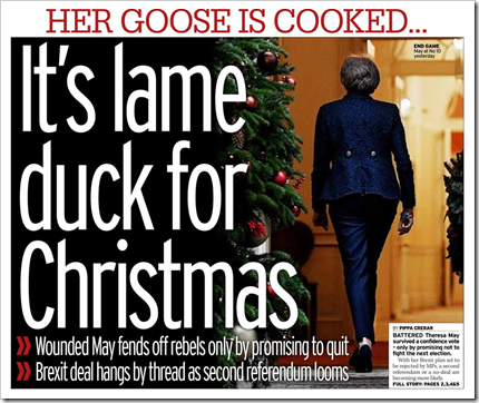 Her goose is cooked... It’s lame duck for Christmas