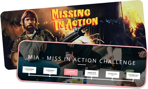 Missing in Action (film con Chuck Norris) vs Miss in Action Challenge (concorso per startup di donne)