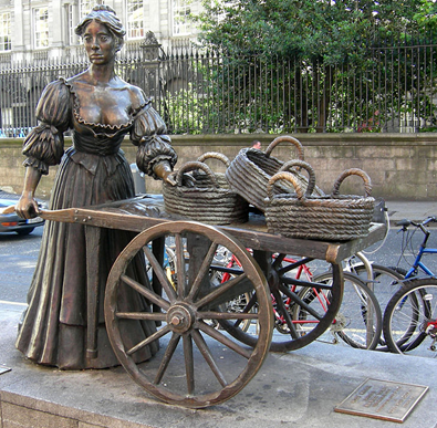 foto della statua Molly Malone ora in Suffolk Street a Dublino