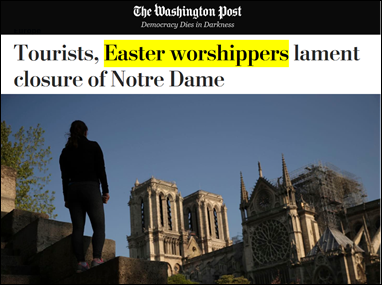 Tourists, Easter worshippers lament closure of Notre Dame