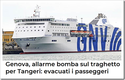 Genova, allarme bomba sul traghetto per Tangeri: evacuati i passeggeri