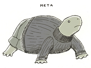 Meta, A Turtle Wearing A Turtleneck Sweater