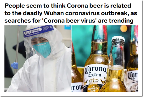 People seem to think Corona beer is related to the deadly Wuhan coronavirus outbreak, as searches for ‘Corona beer virus’ are trending