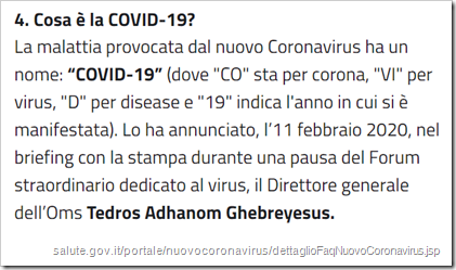 Home / Domande e risposte - FAQ - Nuovo Coronavirus COVID-19