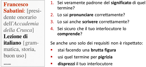 criteri di condotta stilati da Francesco Sabatini