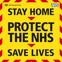   Vecchio sloga: STAY HOME, PROTECT THE NHS, SAVE LIVES