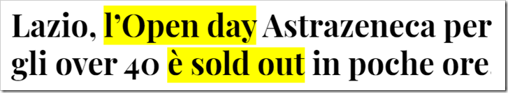 Lazio, l’Open day Astrazeneca per gli over 40 è sold out in poche ore