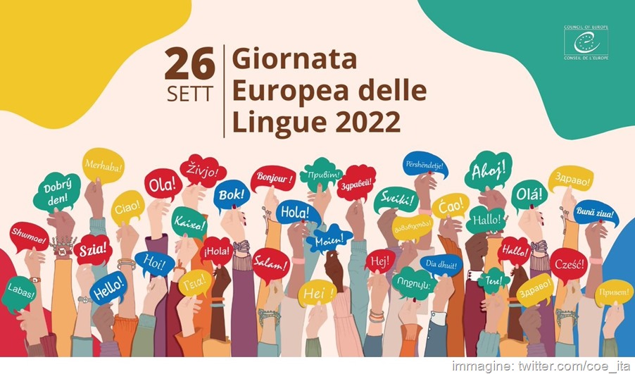 immagine che illustra la Giornata europea delle lingue 2022 pubblicata dal Consiglio d’Europa 