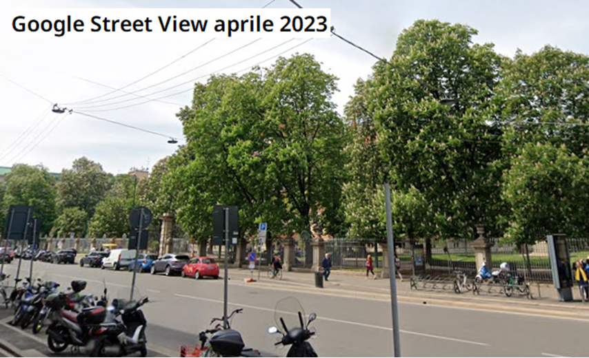 foto di corso Venezia in aprile 2023, con molti alberi